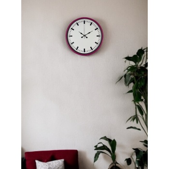® Yeni Ürün 36 Cm Pembe Dekoratif Duvar Saati