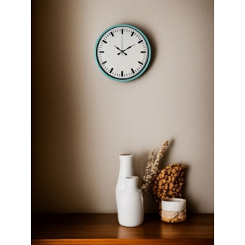 ® Yeni Ürün 36 Cm Turkuaz Sade Şık Duvar Saati
