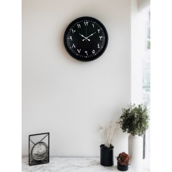 ® Yeni Ürün 36 Cm Siyah Arapça Rakamlı Duvar Saati