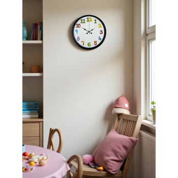 ® Yeni Ürün 36 Cm Siyah Çocuk Odası Duvar Saati