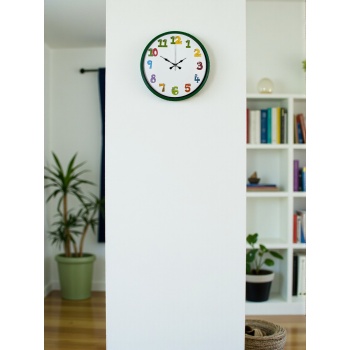 ® Yeni Ürün 36 Cm Yeşil Çocuk Odası Duvar Saati