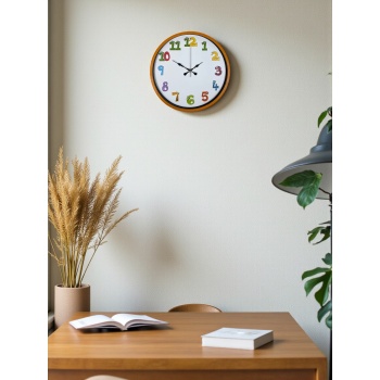 ® Yeni Ürün 36 Cm Turuncu Çocuk Odası Duvar Saati