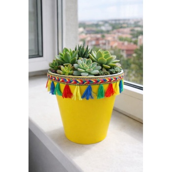 ® Yeni Ürün NF DEKORATİF SAKSI 1.7 LİTRE SARI