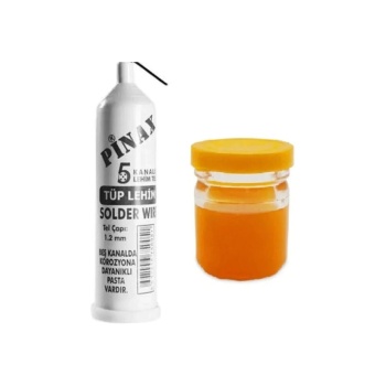 ® Yeni Ürün Pinax Tüp Lehim Teli 25 Gr 1.2mm + Lehim Pastası40gr
