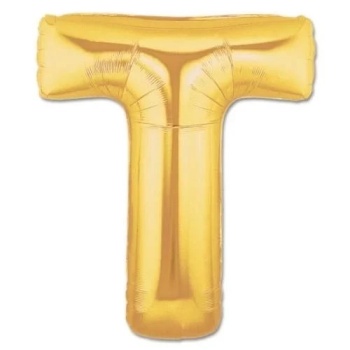 ® Yeni Ürün T Harf Folyo Balon Altın Renk 40 İnç