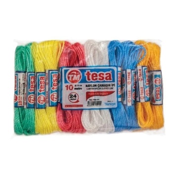 ® Yeni Ürün Temsan 10 Metre Naylon Çamaşır İpi 24lü