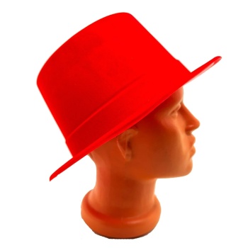 ® Yeni Ürün Kırmızı Renk Plastik Nubuk Kadife Flok Kaplama Fötr Şapka 11 Cm