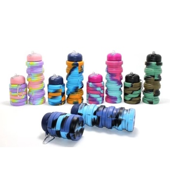 ® Yeni Ürün Katlanabilir Portatif Silikon Su Şişesi 500 Ml