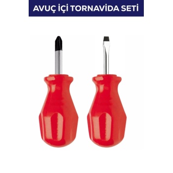 ® Yeni Ürün 2li Avuç Içi Tornavida Seti Düz Yıldız