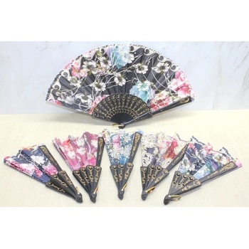 ® Yeni Ürün Plastik Çiçek Desenli Yelpaze