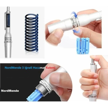 ® Yeni Ürün Hacamat Kalemi 3 İğneli 100 İğne Hediye