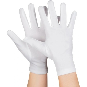 ® Yeni Ürün Beyaz Renk Çocuk Boy Likralı Pandomim Eldiveni