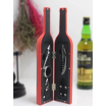 ® Yeni Ürün Şişe Tirbuşon Seti Büyük Kırmızı
