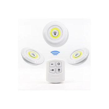 ® Yeni Ürün 3 Lü Kumandalı Yapışkanlı Kablosuz Pilli Led Spot Lamba Işıldak