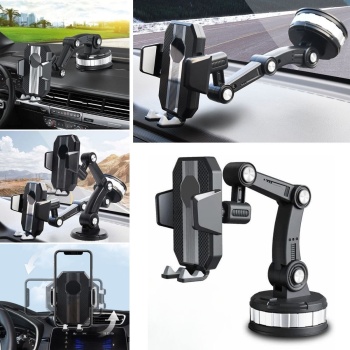 ® Yeni Ürün Jel Vantuzlu Cama Takılabilen Güçlü 360 Derece Dönebilen Ayarlanabilir Araç Içi Vantuzlu Telefon Tutucu