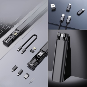 ® Yeni Ürün Cep Tipi 60W Bas Aç Type-C,İphone Şarj,Micro USB Hızlı Şarj Data Kablo Seti