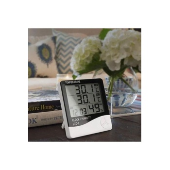 ® Yeni Ürün İç ve Dış Ortam Sıcaklığını Ölçebilen LCD Ekran Saat Göstergeli Alarmlı Nem Ölçer Termometre