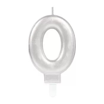 ® Yeni Ürün 0 Rakamı Mum Gümüş Renk