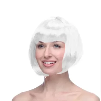 ® Yeni Ürün Beyaz Küt Peruk Saç