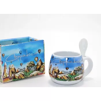 ® Yeni Ürün Kaşıklı Yöresel Kahve Fincanı Tekli Model 2