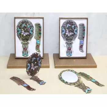 ® Yeni Ürün Kelebek Katlanabilir Ayna Ve Tarak Seti Büyük Boy