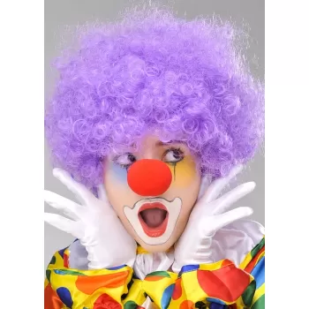 ® Yeni Ürün Mor Renk Kıvırcık Bonus Peruk Ve Kırmızı Burun Seti