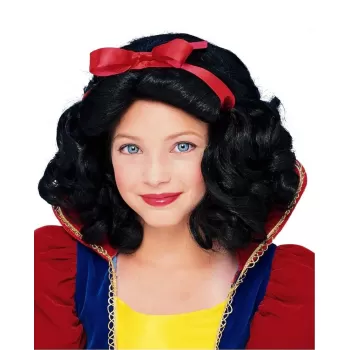 ® Yeni Ürün Pamuk Prenses Peruğu Kırmızı Fiyonklu