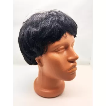 ® Yeni Ürün Siyah Renk Kısa Kesim İçi Astarlı Erkek Peruğu