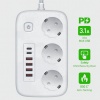® Yeni Ürün 2500W Çoklu Priz 2 METRE3’lü AC Priz +5 USB Çıkışı AKIM KORUMALI Alev Almayan Gövde,