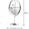 ® Yeni Ürün Oval Masaüstü Ayaklı 360° Dönebilen, İşyeri, Seyahat İçin Mini Krom Ayna 15X25CM