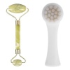 Biomak® 2li Set Çift Taraflı Cilt Temizleme Fırçası ve Yeşim Taşı Çift Taraflı Cilt Masaj Aleti