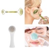 Biomak® 2li Set Çift Taraflı Cilt Temizleme Fırçası ve Yeşim Taşı Çift Taraflı Cilt Masaj Aleti