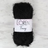 Biyomak® Loren Furry Siyah El Örgü İpi - RF1001 - 34066