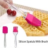Biyomak® 2&amp;#39;li Silikon Pasta - Börek - Poğaça Yağ Fırçası ve Spatula Seti