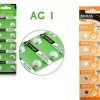 Biomak Buton Pil - Saat Lazer Hesap Makinesi Pili 10lu Paket  AG1 LR621/LR60 1.55V