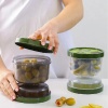 Biyomak® Çift Taraflı Süzgeçli Kapaklı Zeytinlik - Suyu Süzen Zeytin Turşu Saklama Kabı