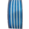 Biomak® Tafta Çizgi Desen Kurdele 25 mm Mavi 5 Metre
