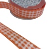 Biomak® Tafta Ekoseli Kurdele 25 mm Turuncu 2 Metre