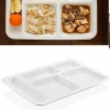 Biomak® 1 Adet  5 Bölmeli Kırılmaz Tabldot Tabak Self Servis Yemekhane Okul Lokanta Tabildot (40 cm x28 cm)