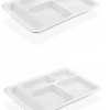 Biomak® 1 Adet  5 Bölmeli Kırılmaz Tabldot Tabak Self Servis Yemekhane Okul Lokanta Tabildot (40 cm x28 cm)