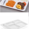 Biomak® 10 Adet  5 Bölmeli Kırılmaz Tabldot Tabak Self Servis Yemekhane Okul Lokanta Tabildot (40 cm x28 cm)