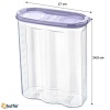 Biomak® 2 Kapaklı Ölçekli Erzak Kuru Gıda Saklama Kutusu Kabı 2,4 Litre-SA940