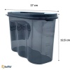 Biomak® 2 Kapaklı Ölçekli Erzak Saklama Kabı - 1,2 Litre - SA930