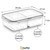 Biomak® 2 Bölmeli 1+1 Litre Kilitli Kapaklı Erzak Saklama Kabı LC-525