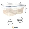 Biomak® 2 Bölmeli 0,45+0,45 Litre Kilitli Kapaklı Erzak Saklama Kabı LC-524