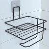 Biomak® Kendiliğinden Yapışkanlı Tuvalet Kağıdı Tutacağı ve Yedek Raf - Siyah Modern Metal Tasarım