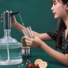 Biomak® Retro Model Otomatik Damacana Pompası Aparatı Yeşil Renk Bakır Detaylı