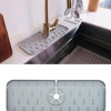 Biyomak® Lavabo İçin Silikon Esnek Mat Musluk Sapı Damlama Tutucu Raf Mutfak Tezgahı Sıçrama Koruma