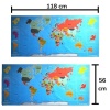 Biomak® RenkliAtlas DünyaHaritası Manyetik Yapıştırıcı Gerektirmeyen Duvar Stickerı 118 CM * 56 CM