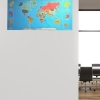 Biomak® RenkliAtlas DünyaHaritası Manyetik Yapıştırıcı Gerektirmeyen Duvar Stickerı 118 CM * 56 CM